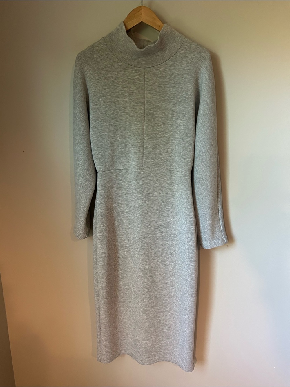 Nordstrom Light Gray Long Sleeve Turtleneck Midi Dress